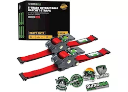 Rhino USA Retractable e-track ratchet straps 2in x 10ft (2-pack) red