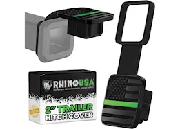 Rhino USA 2in american flag hitch cover - black & green