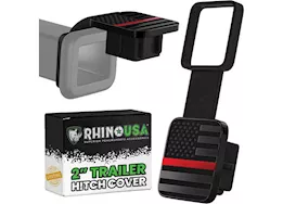 Rhino USA 2in american flag hitch cover - black & red