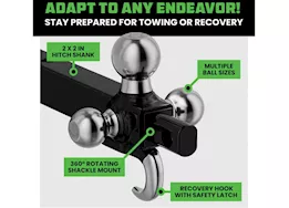 Rhino USA Tri-ball hitch for 2in receivers