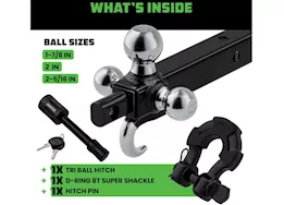 Rhino USA Tri-ball hitch for 2in receivers