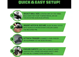 Rhino USA Tri-ball hitch for 2in receivers
