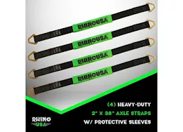 Rhino USA Axle tie-down straps 2in x 38in (4-pack) green