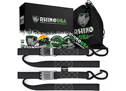 Rhino USA 1.5in x 8ft cambuckle motorcycle tie-down straps (2-pack) orange