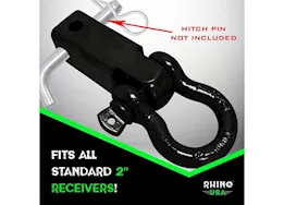 Rhino USA Shackle hitch receiver w/ d-ring gray