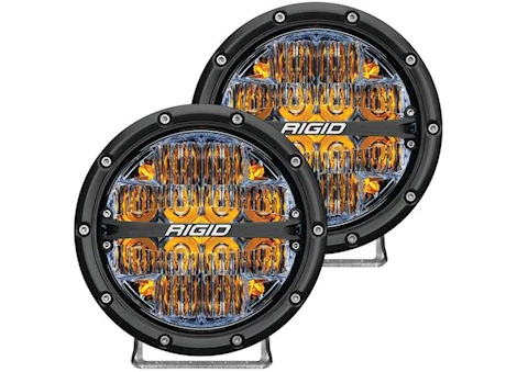 Rigid Industries 360-SERIES 6 INCH LED OFF-ROAD DRIVE BEAM AMBER BACKLIGHT PAIR