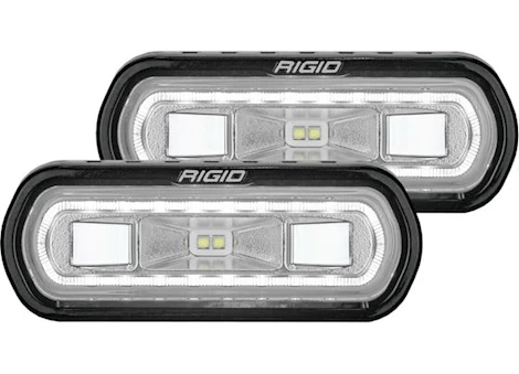 Rigid Industries Sr-l series off-road spreader led light pod 3 wire surface mount with white halo | pair Main Image