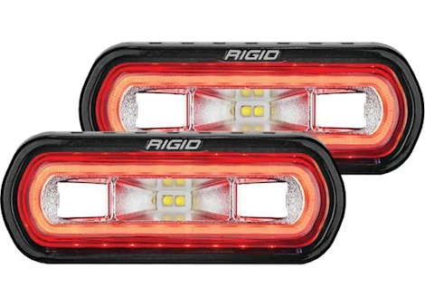 Rigid Industries Sr-l series off-road spreader led light pod 3 wire surface mount with red halo | pair Main Image