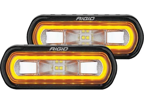 Rigid Industries Sr-l series off-road spreader led light pod 3 wire surface mount with amb halo | pair Main Image