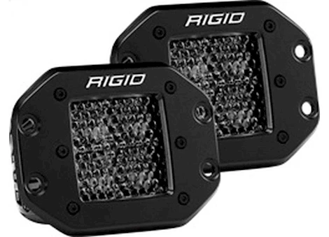 Rigid Industries D-series pro spot diffused midnight flush mount | pair Main Image