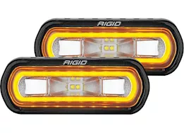 Rigid Industries Sr-l series off-road spreader led light pod 3 wire surface mount with amb halo | pair