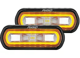 Rigid Industries Sr-l series off-road spreader led light pod 3 wire surface mount with amb halo | pair