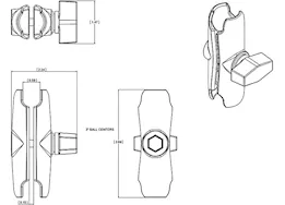 Ram mounts double socket arm