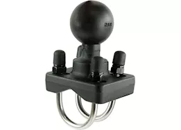 Ram mounts double u-bolt ball base for 1in - 1.25in rails