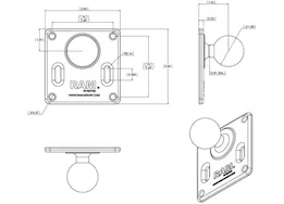 Ram mounts 75 x 75mm vesa plate w/ ball