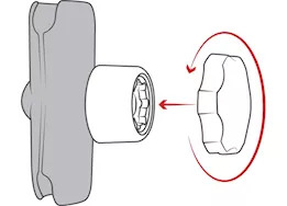 Ram mounts pin-lock security knob for c size socket arms