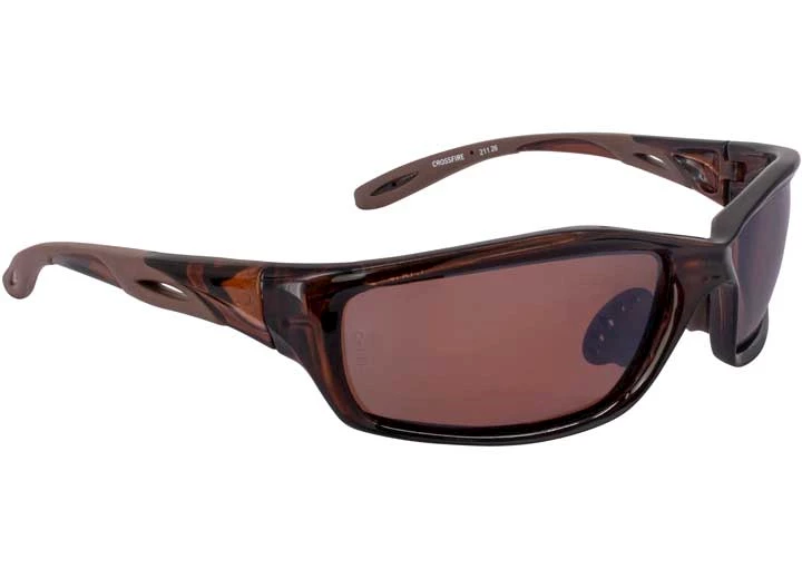 Radians, INC Infinity premium safety eyewear, crystal brown frame, polarized brown lens Main Image