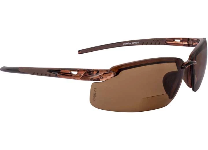 Radians, INC Es5 bifocal safety eyewear, crystal brown frame, hd brown lens, 1.5 diopter Main Image