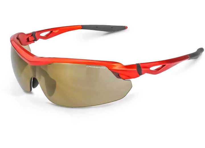 Radians, INC Cirrus premium safety eyewear, burnt orange frame, gold mirror lens Main Image