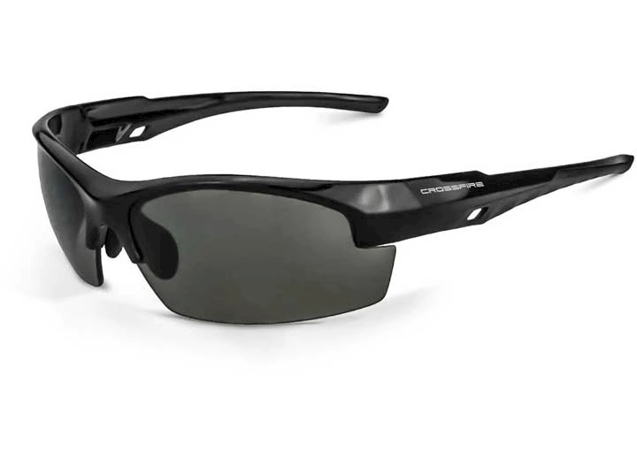 Radians, INC CRUCIBLE PREMIUM SAFETY EYEWEAR, SHINY BLACK FRAME, SMOKE LENS