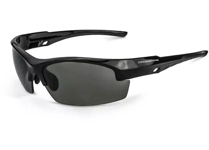 Radians, INC Crucible premium safety eyewear, shiny black frame, smoke lens