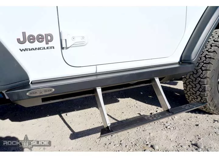 Rock Slide Engineering 24 jeep wrangler jl 2dr side step sliders; drivers side sub part