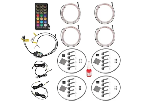 Race Sport Lighting 14-18In Adjustable Rgbw Multi-Color Led Wheel Light Kits