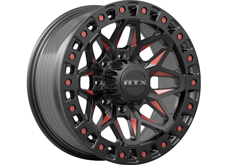 RTX Wheels ZION 18X9 8X180 ET20 CB125.1 GLOSS BLACK MILLED RED