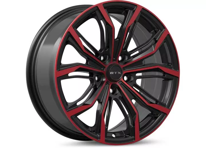 RTX Wheels Black widow 18x8 5x114.3 et42 cb73.1 gloss black machined red