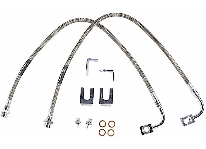 Rubicon Express Jk rear brake line set 20 inch stainless steel 07-18 jeep wrangler jk/jku Main Image