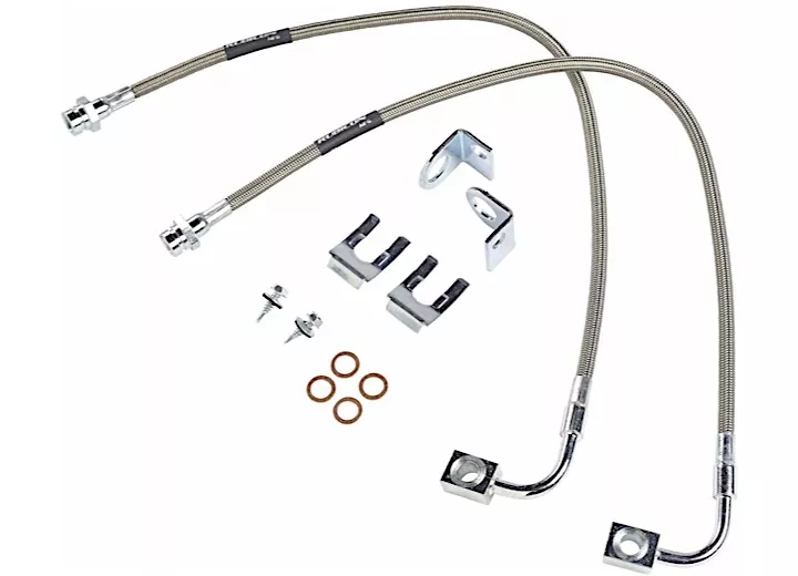 Rubicon Express Jk rear brake line set 20 inch stainless steel 07-18 jeep wrangler jk/jku