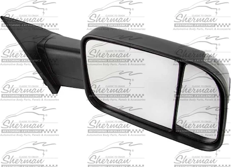 Sherman Parts RH MIRROR OUTSIDE REAR VIEW W/TOWING PKG; W/O BLIND SPOT DETECTION; BLACK TRIM RAM 1500 19-C