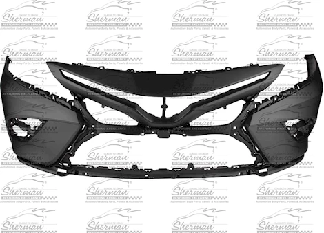 Sherman Parts CAPA FRT BUMPER COVER HYBRD; W/O PARKING SENSORS; PRIME TOYOTA CAMRY 18-20