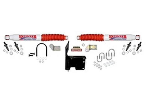 Skyjacker Suspension 14-15 RAM 2500/3500 4WD DUAL STEERING STABILIZER - WHITE W/RED BOOT