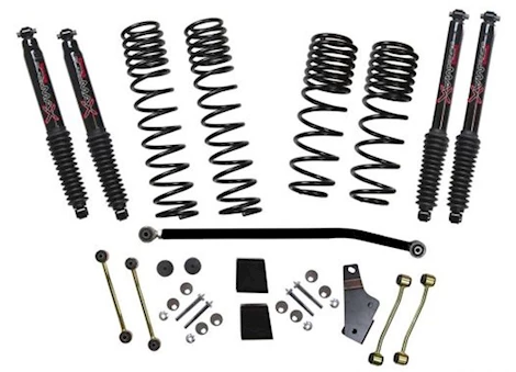 Skyjacker Suspension 18-C WRANGLER JL 3.5-4" LIFT DUAL RATE LONG TRAVEL SPRGS INC (4)BLACK MAX SHOCKS ADJ FRT TRACKBAR