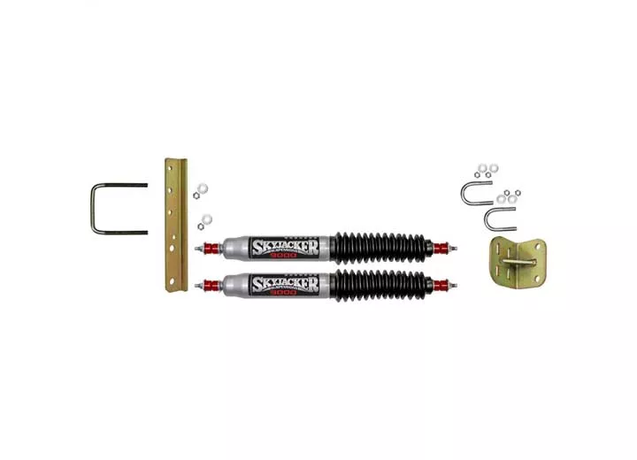 Skyjacker Suspension Dual stabilizer kit, silver w/ black boots