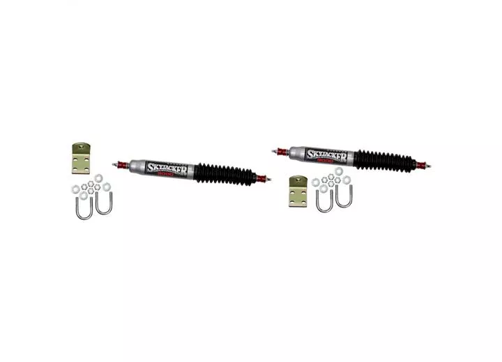 Skyjacker Suspension Dual stabilizer kit, silver w/ black boots