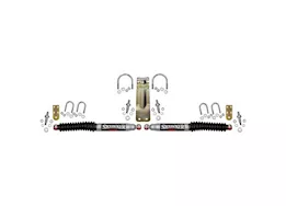 Skyjacker Suspension Dual stabilizer kit, silver w/ black boots