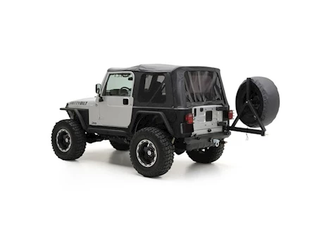 Smittybilt 97-06 wrangler tj replacement soft top w/tinted windows; black  diamond | Omni Garage