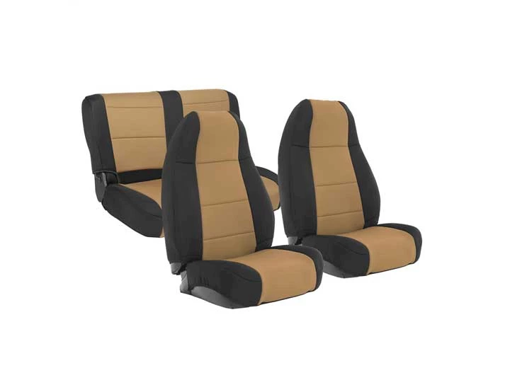 Smittybilt JEEP 91-95 YJ NEOPRENE SEAT COVER SET FRONT/REAR - TAN