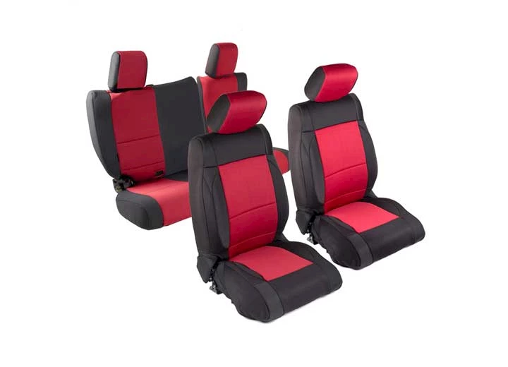 Smittybilt Jeep 08 12 wrangler jk 4 door neoprene seat cover set front rear red