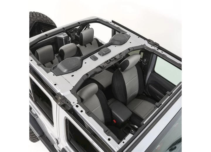 Smittybilt 18-C WRANGLER JL 4DR NEOPRENE FRONT AND REAR SEAT COVER SET; NON-RUBICON MODELS; BLACK/GRAY