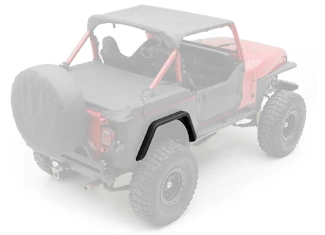 Smittybilt 87-95 wrangler (yj) xrc rear 3in fender flares - black textured Main Image