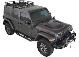 Smittybilt 18-c wrangler jl 4dr defender rack welded one-pc roof rack; textured black powder coat