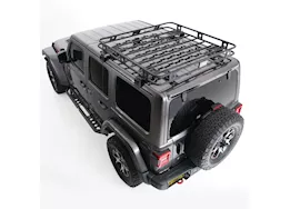 Smittybilt 18-c wrangler jl 4dr defender rack welded one-pc roof rack; textured black powder coat