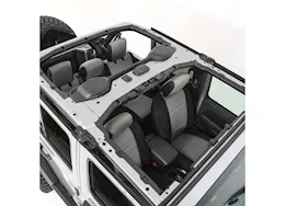 Smittybilt 18-c wrangler jl 4dr neoprene front and rear seat cover set; non-rubicon models; black/gray