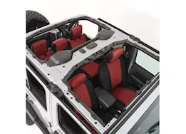 Smittybilt 18-c wrangler jl 4dr neoprene front and rear seat cover set; black/red