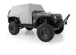 Smittybilt 07-18 wrangler jk 2dr water-resistant cab cover w/door flaps; gray