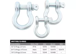 Smittybilt D-ring - 1/2in - 2 ton rating - zinc