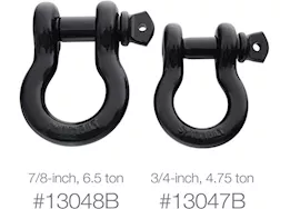 Smittybilt 7/8in d-ring shackle; 6.5 ton rating; gloss black